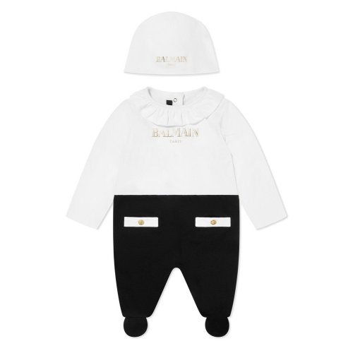 Balmain Kids Color-Block Babygrow Set