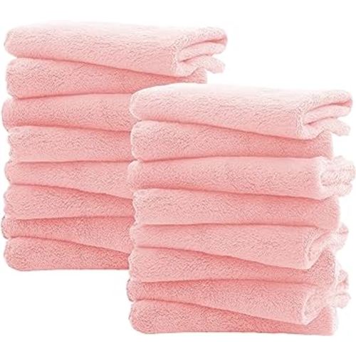 16 Pack Burp Cloths for Baby - 20" by 10" Ultra Absorbent Burping Cloth, Newborn Towel - Milk Spit Up Rags - Burpy Cloths for Unisex, Boy, Girl - Burp Cloths Set (Pink)