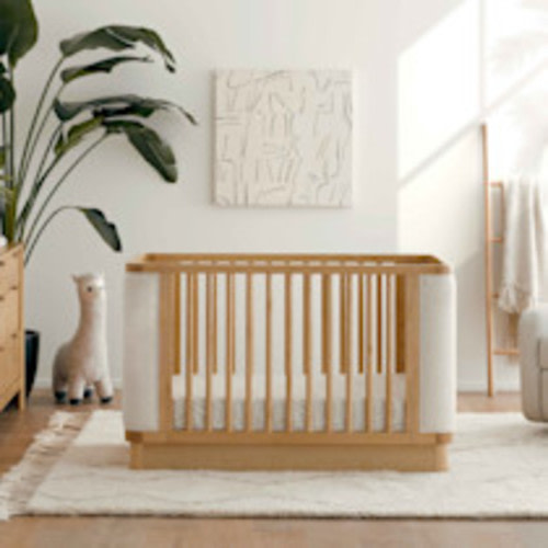 babyletto Bondi Boucle 4-in-1 Convertible Crib - Honey With Ivory Boucle