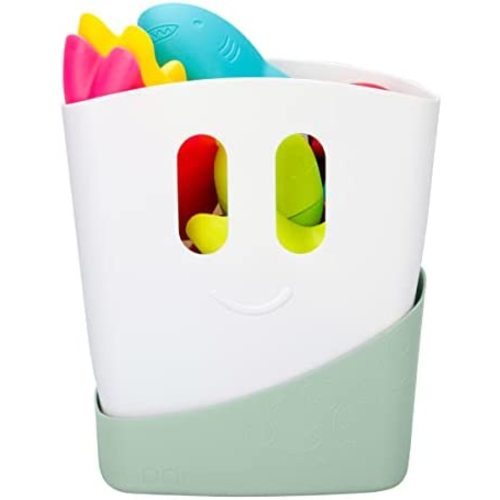 Ubbi Freestanding Bath Toy Organizer Bath Caddy with Removable Drying Rack Bin & Scoop for Toddlers + Baby, Sage