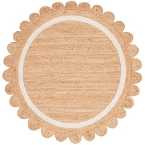 Natural Fiber 5 ft. x 5 ft. Natural/Ivory Solid Color Round Area Rug