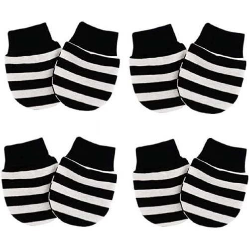 4 Pairs Newborn Baby Mittens Infant Toddler Gloves No Scratch Mittens Cotton Gloves for 0-6 Months Baby Boys Girls