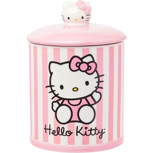 Silver Buffalo Sanrio Hello Kitty Pink Ceramic Cookie Snack Jar (Medium)