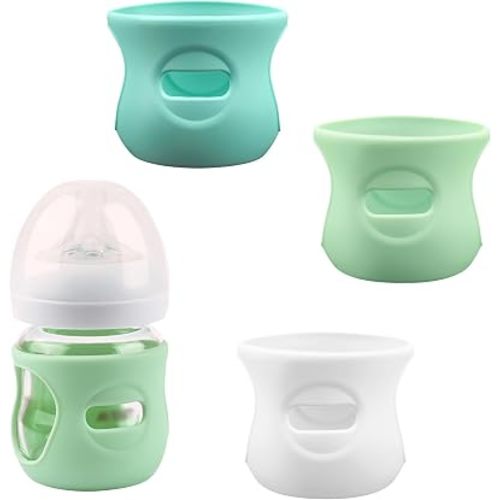 3 Pack Silicone Sleeves for Avent Natural Glass Baby Bottles 4 oz