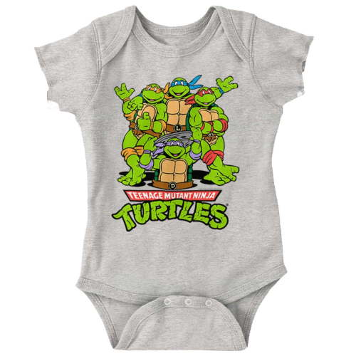 Teenage Mutant Ninja Turtle Gang Romper Boys or Girls Infant Baby Brisco Brands NB
