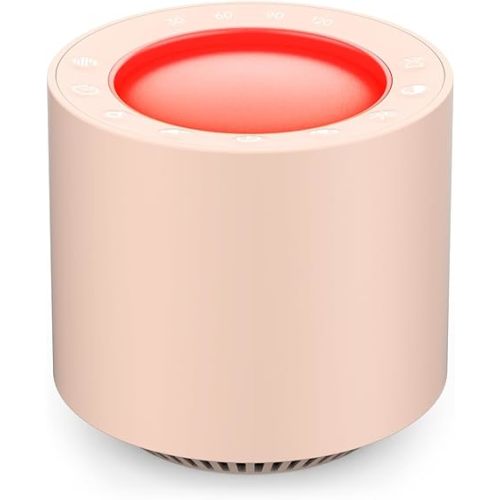 White Noise Sound Machine: Red Light Therapy Sleep Sound Machine with 38 Soothing Sounds & Calming Womb Soother, Memory Function, Dimmable Nursery Night Light with Timer for Baby Adult Gift