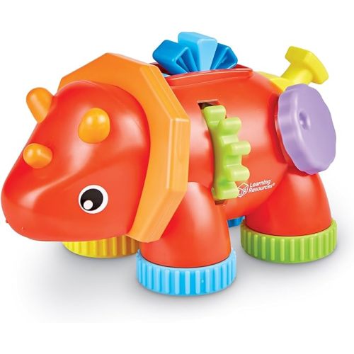 Learning Resources Tracy The Fidget Triceratops,1 Piece, Ages 18 Months+, Baby Toys,Sensory Toys for Toddlers, Fine Motor Toys,Montessori Toys