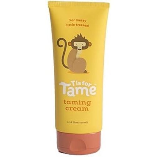 T is for Tame - Hair Taming Cream for Kids, All-Natural for Frizz & Flyaways, Coconut Oil, Leave-in Cream for Babies & Toddlers, Straight or Curly