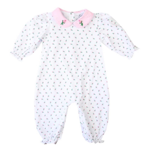 Girls Romper in Vintage Rosebud – The Bella Bean
