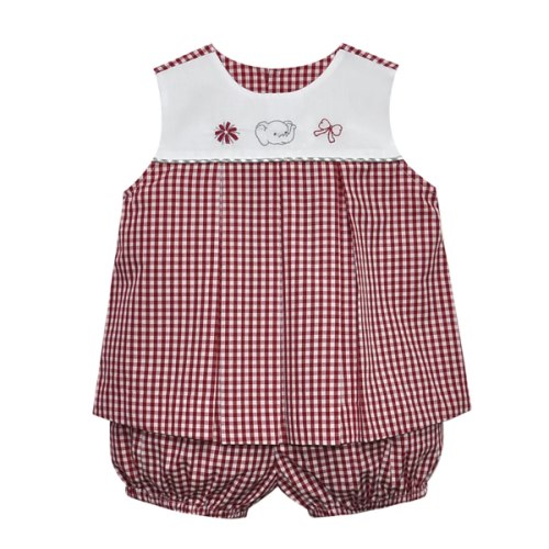 Girls Sleeveless Bloomer Set with Team Embroidery - Alabama