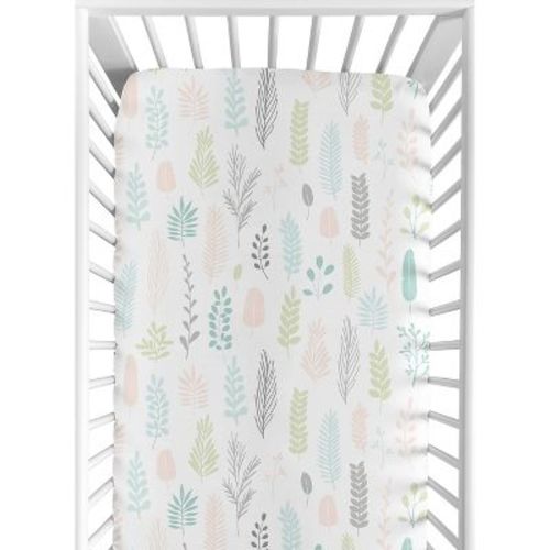 Sweet Jojo Designs Girl Baby Fitted Crib Sheet Sloth Pink and Blue