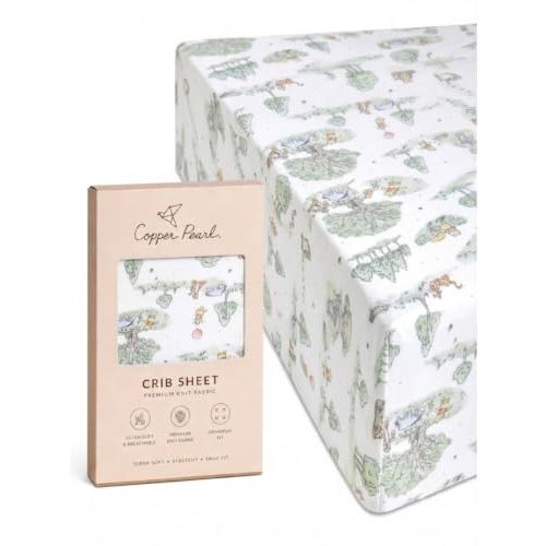 Premium Fitted Knit Crib Sheet/Toddler Sheet Hundred Acre Wood by Copper Pearl