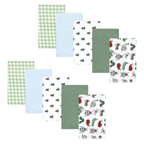 Hudson Baby Unisex Baby Cotton Flannel Burp Cloths, Bugs, One Size