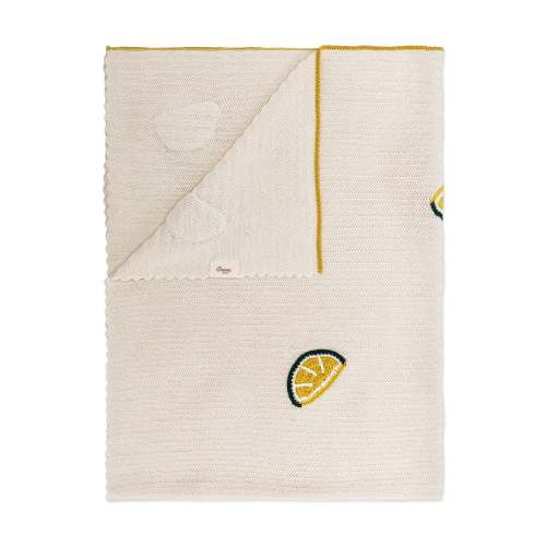 Clementine Lemon Embroidered Baby Blanket | Crane Baby