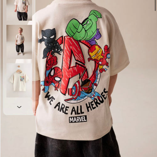 Buy Light Grey Marvel Short Sleeve Cotton T-Shirt (6mths-8yrs) from Next USA