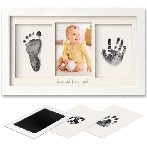 Inkless Hand and Footprint Kit, Boy Girl Newborn Keepsake (Alpine White)