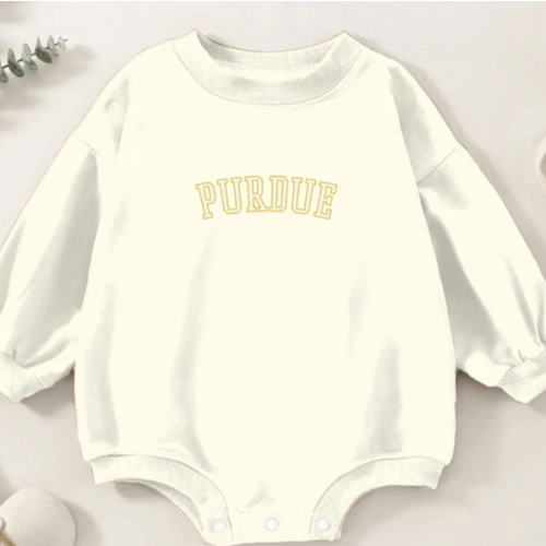 Purdue Classic Baby Romper Sweatshirts Kids's 0-3M White sold by Smatar023 | SKU 1928361005 | Printerval
