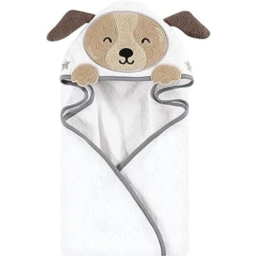 Hudson Baby Toalla unisex de algodón con capucha con cara de animal para bebé, perro astronauta, talla única