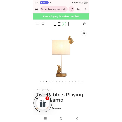 Two Rabbits Playing Table Lamp