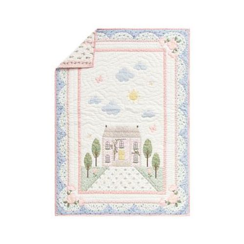 Wholecloth Printed Dollhouse Quilt, Full/Queen , White Multi