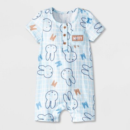 Baby Boys' Miffy Printed Romper - Blue Newborn