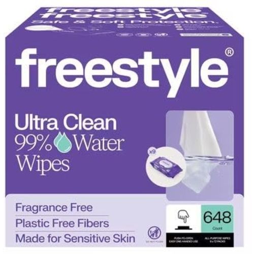 Free~Style Soft Baby Wipes for Sensitive Skin, Unscented, 9 Flip Top Packs, 648 Total Count