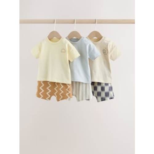 Buy Grey/Neutral Checkeboard Jersey Baby Shorts 3 Pack (0mths-2yrs) from Next USA