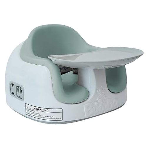 Bumbo 3-in-1 Multi-Seat for 6 to 36 Months, Travel Baby and Infant Feeding & Play Floor Seat, Agave - All-in-One Portable Booster with Dining Tray & Toddler Kitchen High Chair