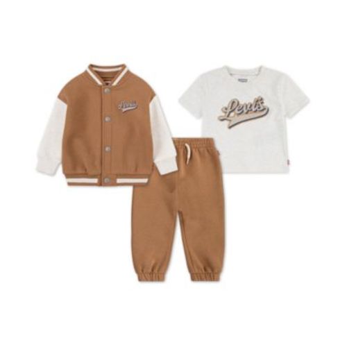 Baby Boys 3-Piece Bomber Jacket, T-Shirt and Jogger Set