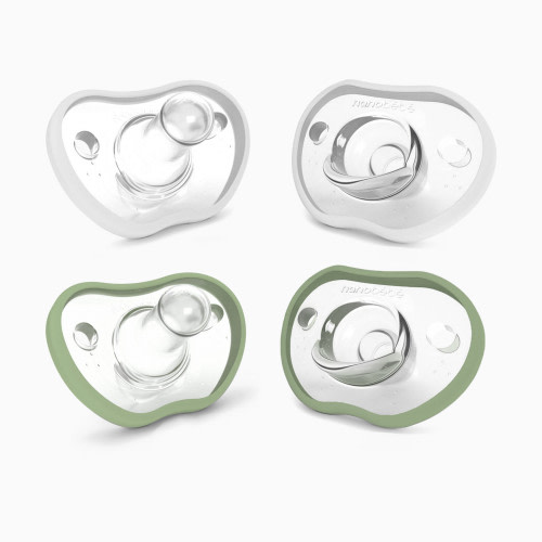 Nanobebe Flexy Pacifier (4 Pack) - Sage And White, 0-3 Months, 4