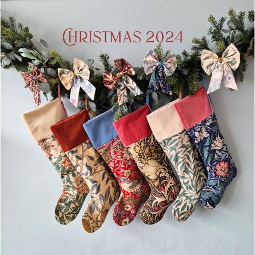 William Morris Christmas Stockings, Christmas stocking, velvet stocking, floral Christmas stocking, luxury Christmas stocking