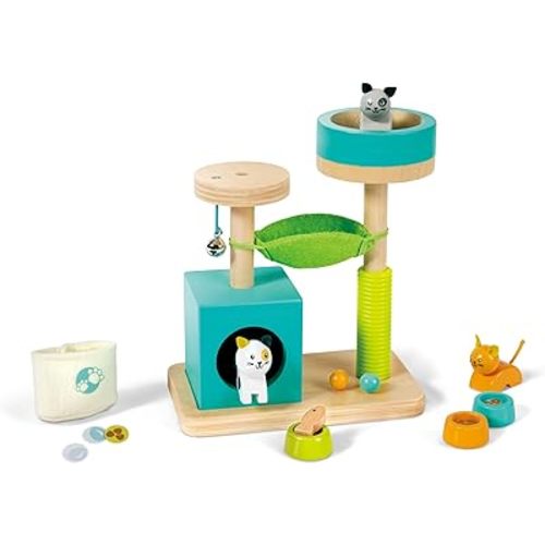 Hape Cute Kitten House Toy Set, Wooden Toys, Dollhouse Accessories