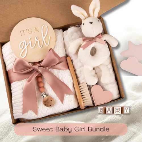 New Baby Girl Gift Box | Welcome Baby Gift | Baby Shower Gift Basket | Gift for New Parents | Infant Care Package | Baby Girl Arrival Set