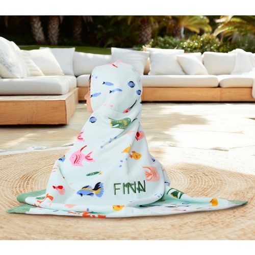 School of Fish Baby Beach Hooded Towel UPF 50+