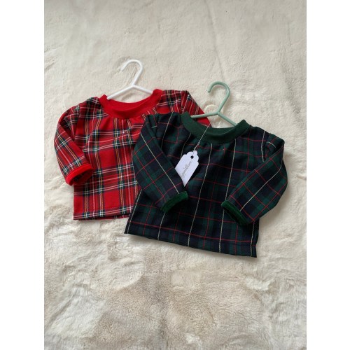 Unisex Baby Tartan Top, baby plaid top, Scottish baby, baby tartan