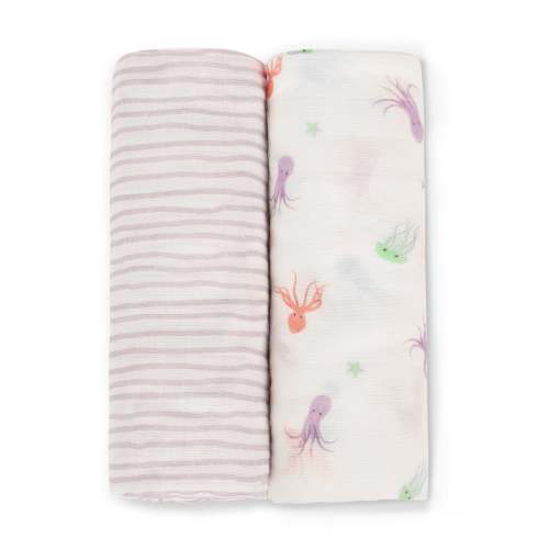 Octopus & Lavender Wave Swaddle Set