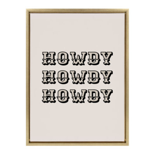 Trinx Howdy Western by Honey Island Studio Framed Canvas Wall Art Print | Wayfair
