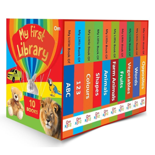 My First Library Boxset of 10 Board Books for Kids, Babies, Toddlers (Ages 1–3) Learn ABC, Numbers, Colors, Animals & More Learning (English Edition) Mini Book Gift Set Baby Showers, Birthdays & Preschool