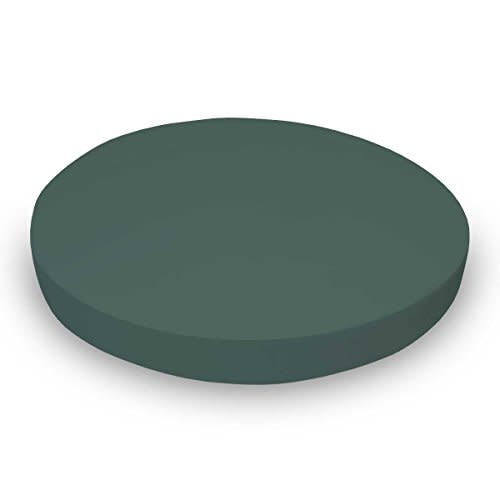 SheetWorld Baby Fitted Round Crib Sheet, 100% Cotton Woven Sheet, Unisex Boy Girl, 42 x 42 inches, Hunter Green Woven, Made in USA