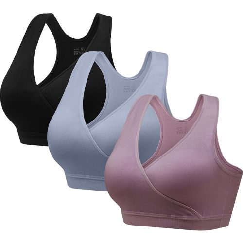 HBselect Nursing Bras for Breastfeeding, Maternity Nursing Sleep Bra Wireless Pregnancy Sleep Bralette 3/5 Pack