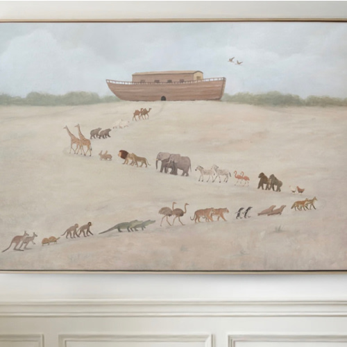 Noah’s Ark | Christian Canvas Wall Art | Soft Neutral Palette of Peace – Christian Modern