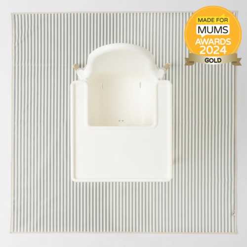 Messy Mat // Splash Mat // Floor Protector // Wipeable // Waterproof // Sage Stripes