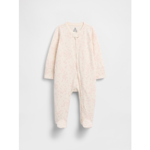 Baby Organic Cotton Floral Footed One-Piece
