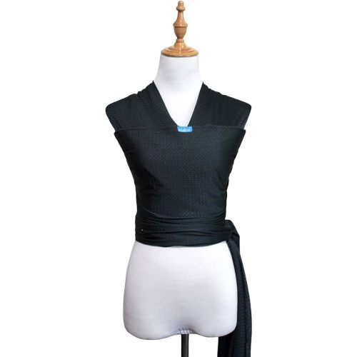 Baby Wrap Sling Carrier for Newborn, Infant, Toddler, Kid | Breathable Lightweight Stretch Mesh Water Sling | Nice for Summer, Pool, Beach, Swimming | Perfect Shower Gift Black