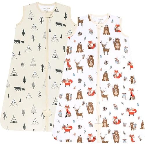 M 6-8 months Mama Cheetah Baby Sleep Sack 0.5 TOG, Organic Cotton Baby Wearable Blanket with Two-Way Zipper, Swaddle Transition Baby Sleeping Bag for Newborn Infant Toddler Boy Girl, 6-12 Months