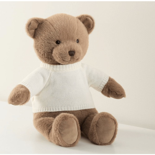 Toasted Coconut Teddy Bear with Sweater Plush