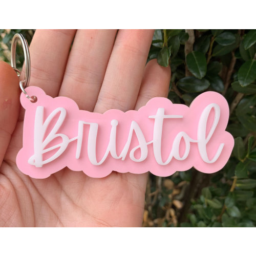 Backpack tag personalized, name keychain, acrylic name keychain, backpack name tag, diaper bag tag, name keychain, personalized keychain