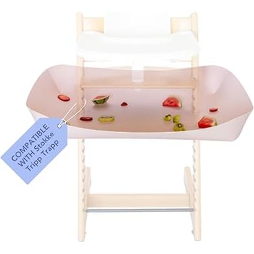 CATCHY -Food Catcher-Compatible with Stokke Tripp Trapp High Chair +11 Other High Chairs-Highchair Sold Separately-Baby & Toddler Food & Mess Catcher-Premium Linen Inspired -Under High Chair Accessory