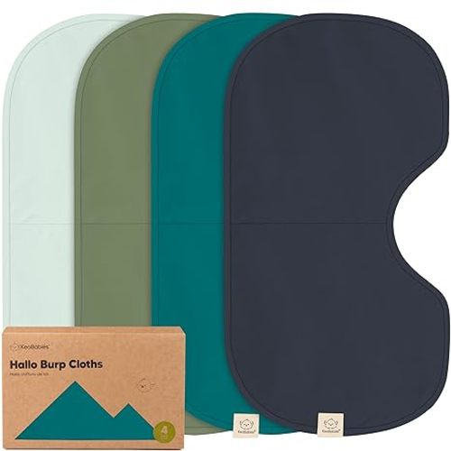 KeaBabies 4-Pack Baby Burp Cloths Baby Girl, Boy, Organic Cotton (Wilderness) | Organic Cotton Burp Cloth, Extra Large, Absorbent, Soft Burping Cloths Set for Babies, Newborn Burp Clothes, Thick Burp Rags
