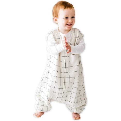 Tealbee Dreamsuit Toddler Sleep Sack with Feet – Walker Sleep Bag with Legs, Rayon made from Bamboo, Summer 0.8 TOG, 2-Way Zipper, 12m-2T - Checkered